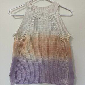 525 AMERICA cotton sweater tank in lilac & tangerine